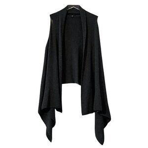 Eileen Fisher 100% Wool Sleeveless Duster Vest in Dark Charcoal Gray Sz. M
